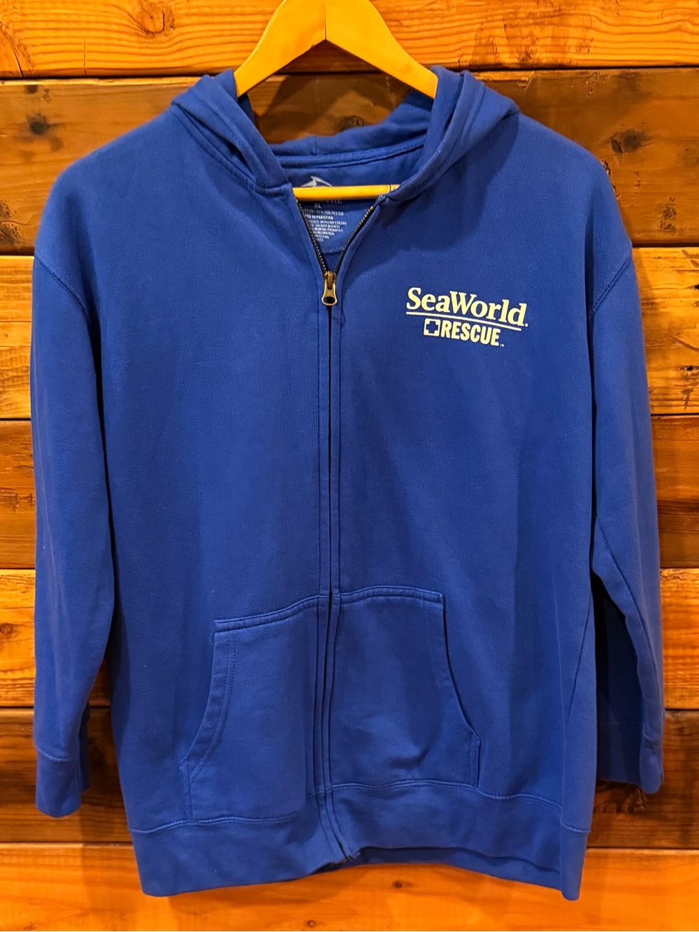 Official SeaWorld Rescue Youth Blue Zip-Up Hoodie - XL